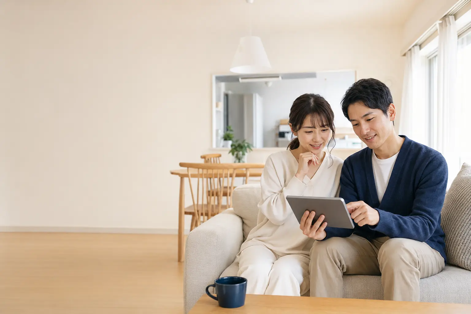 広いリビングで映画を楽しむ暮らし