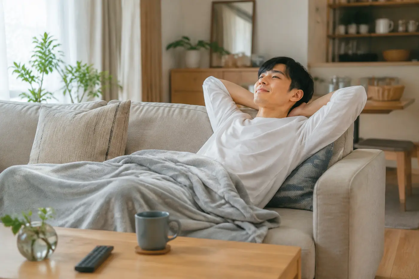 ソファでくつろぐ休日
